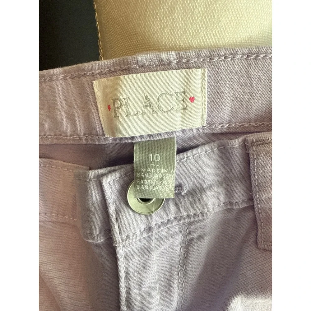 The Childrens Place Girls Purple Chino Shorts Size 10 Lavender Cuffed NWT